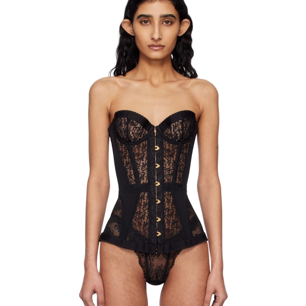 Agent Provocateur Elegant Black Lace Corset Lingerie